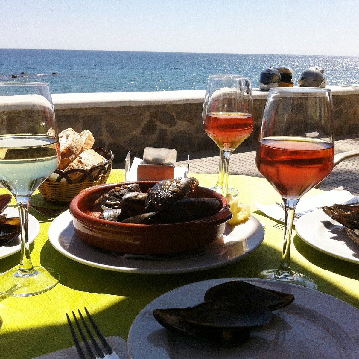 Mejillones con vistas al mar